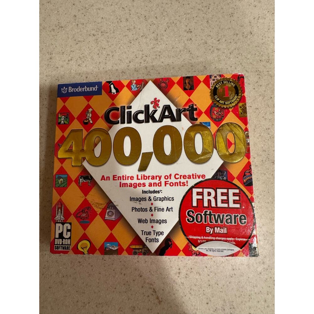 Broderbund ClickArt 400,000 PC DVD ROM Web Images Graphics Photos Art Fonts